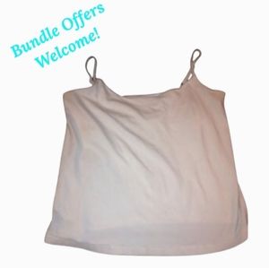 Hh) White tank strap large top.